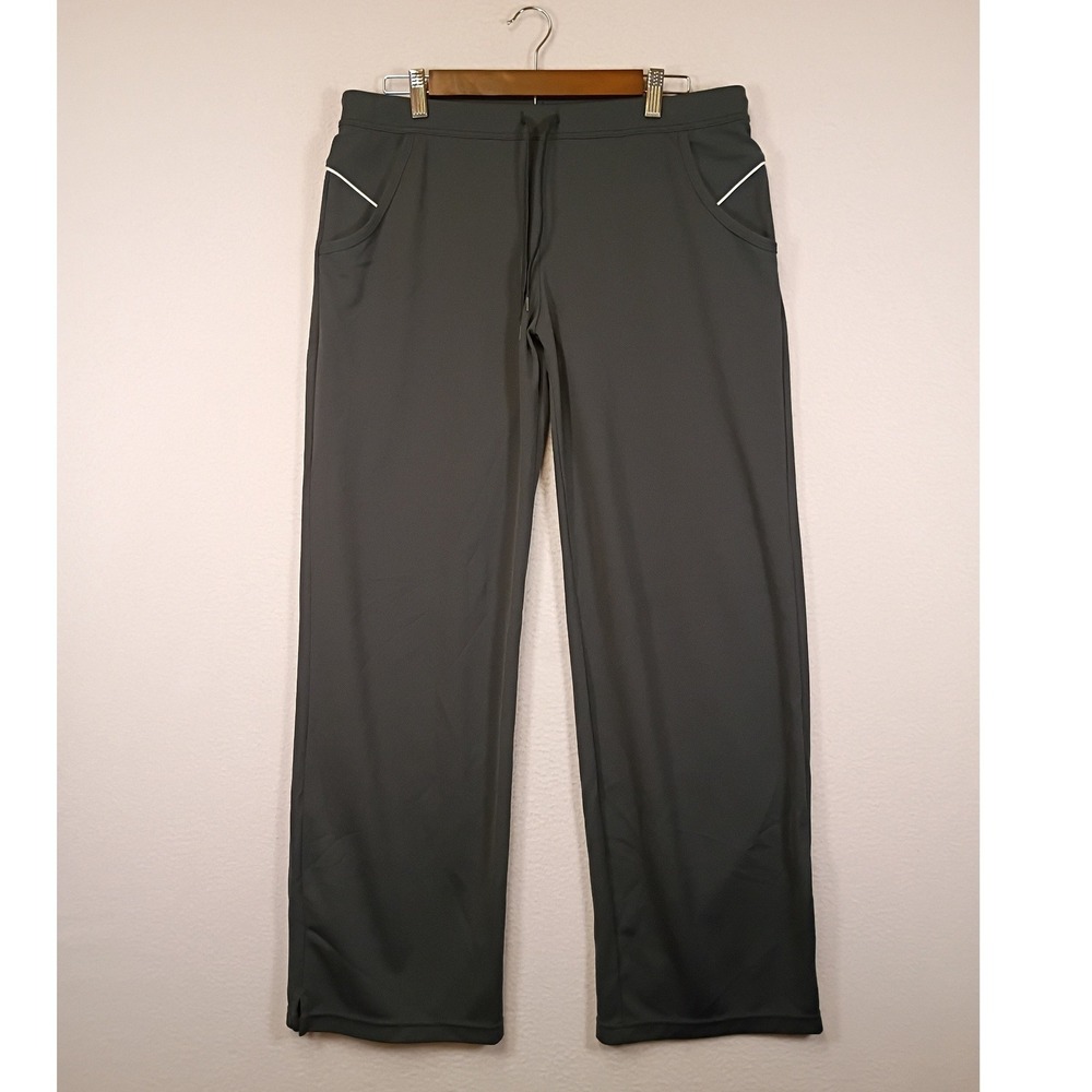 Athleisure Danskin Now Womens L 12/14 Grey Straight Leg Drawstring Sport Pants